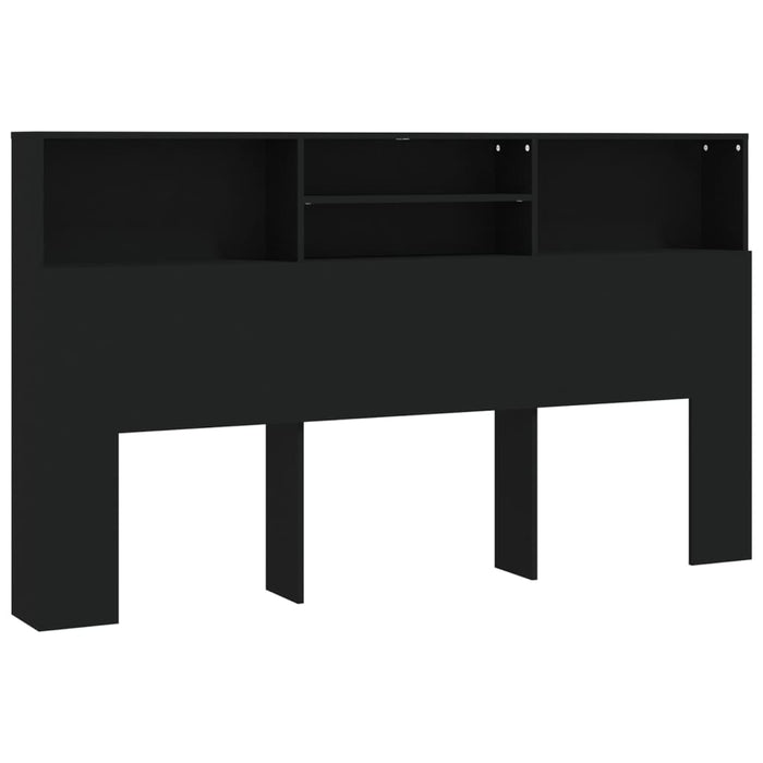 Tăblie de pat cu dulap, negru, 180x19x103,5 cm WALTI