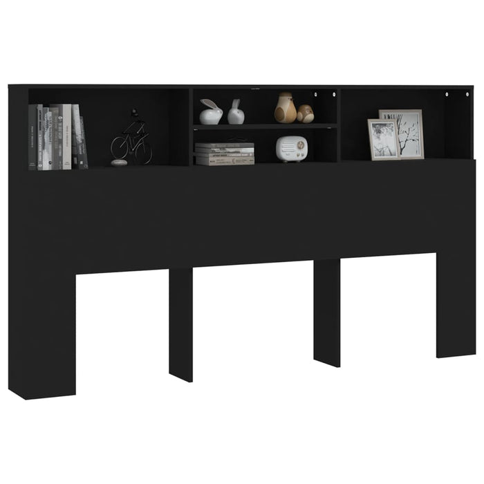 Tăblie de pat cu dulap, negru, 180x19x103,5 cm WALTI