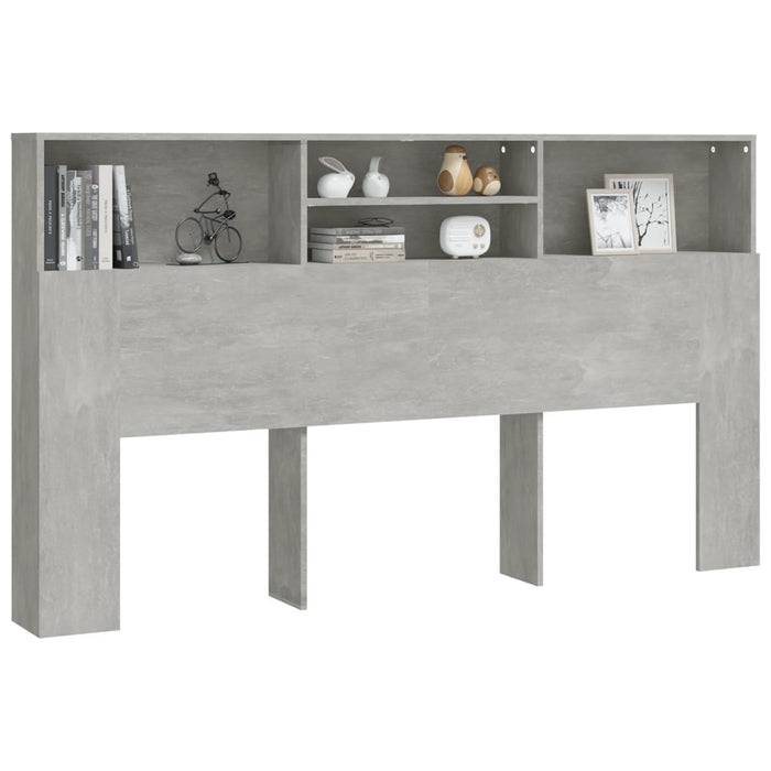 Tăblie de pat cu dulap, gri beton, 180x19x103,5 cm - WALTI WALTI