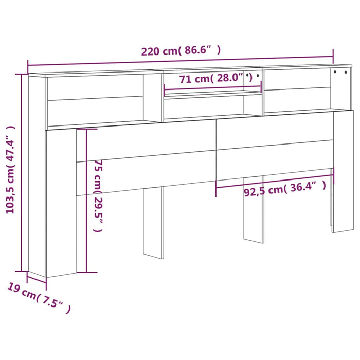 Dulap tăblie, gri beton, 220x19x103,5 cm - WALTI WALTI