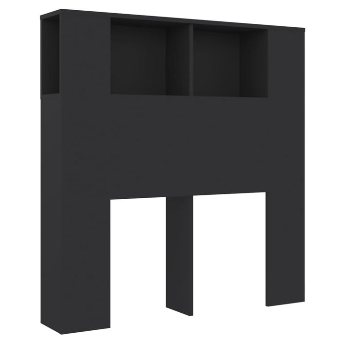 Tăblie de pat cu dulap, negru, 100x18,5x104,5 cm - WALTI WALTI