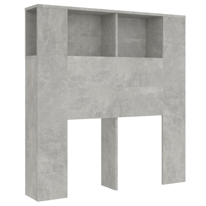 Tăblie de pat cu dulap, gri beton, 100x18,5x104,5 cm - WALTI WALTI