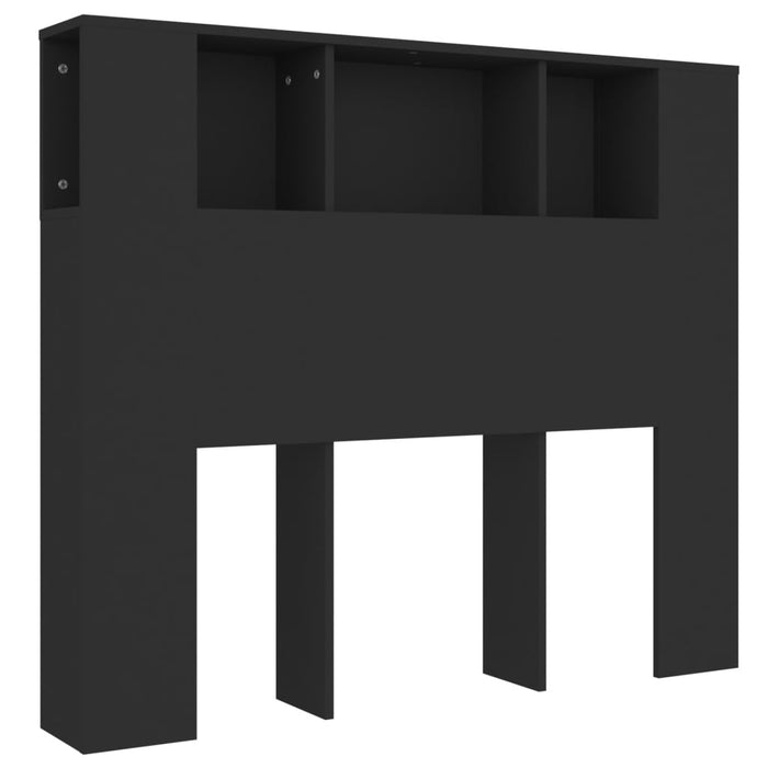 Tăblie de pat cu dulap, negru, 120x18,5x102,5 cm - WALTI WALTI