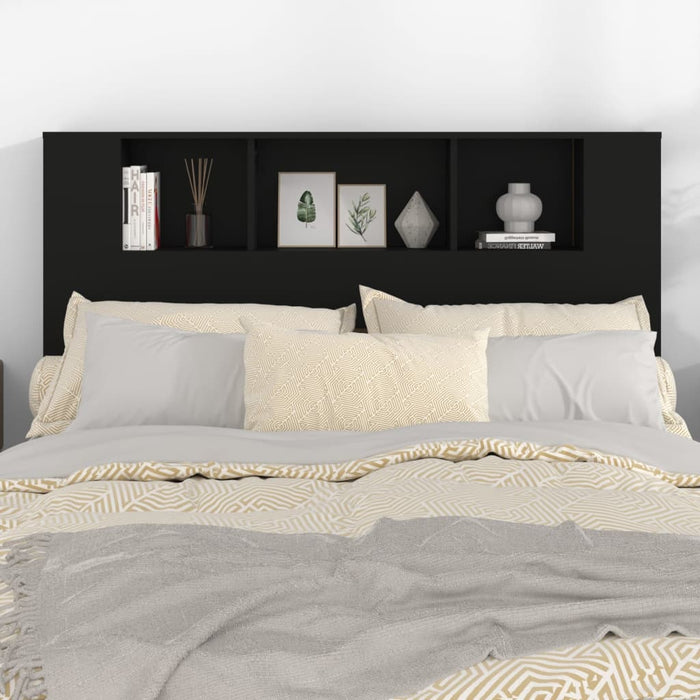 Tăblie de pat cu dulap, negru, 140x18,5x104,5 cm - WALTI WALTI