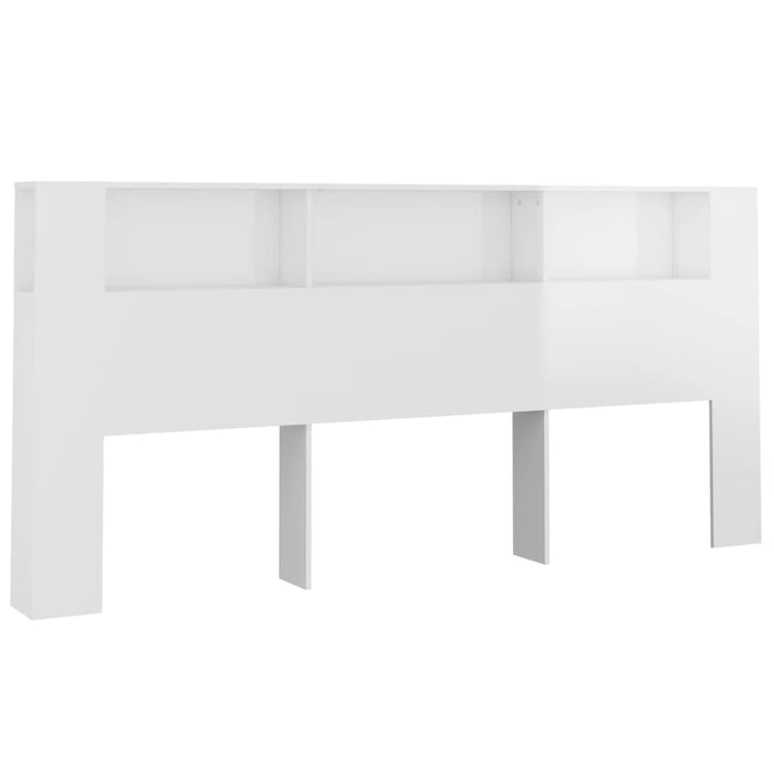 Tăblie de pat cu dulap, alb extralucios, 220x18,5x104,5 cm - WALTI WALTI