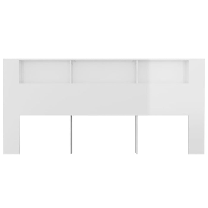 Tăblie de pat cu dulap, alb extralucios, 220x18,5x104,5 cm - WALTI WALTI