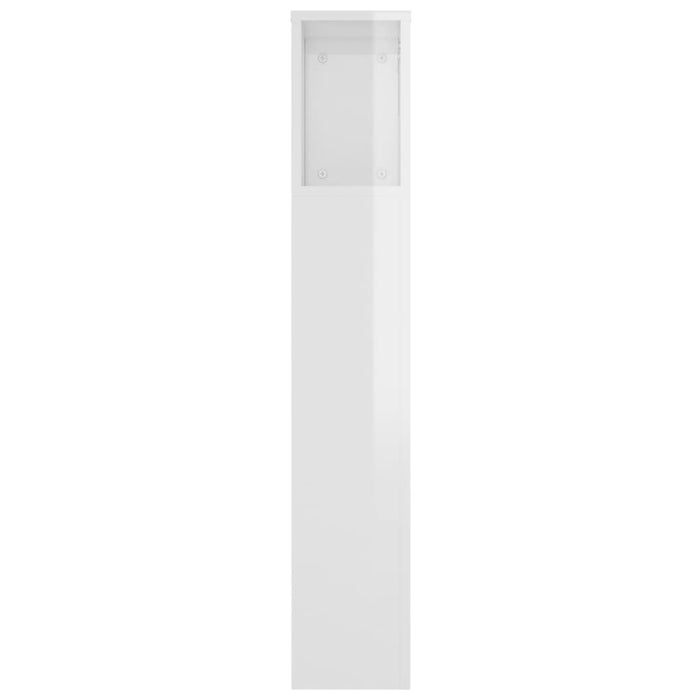 Tăblie de pat cu dulap, alb extralucios, 220x18,5x104,5 cm - WALTI WALTI