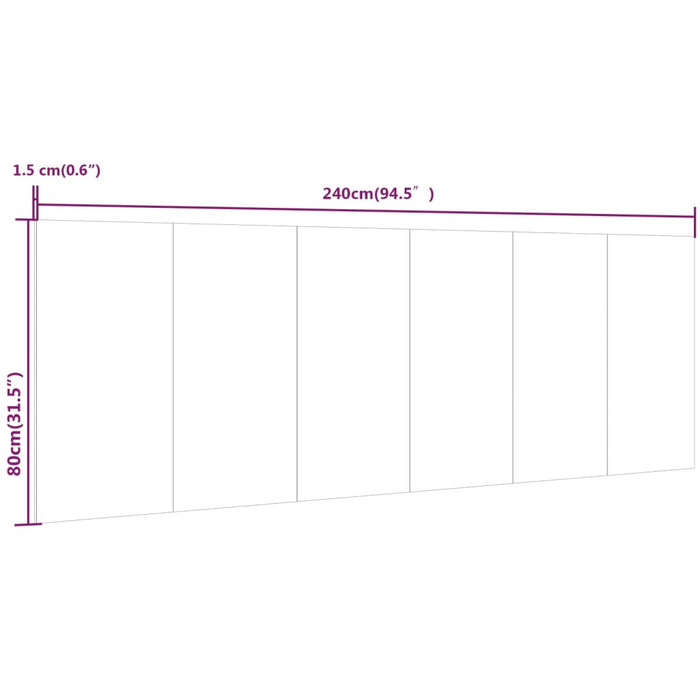 Tăblie pat de perete, stejar afumat 240x1,5x80 cm lemn compozit - WALTI WALTI
