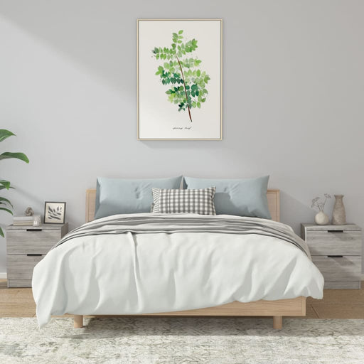 Noptiere de perete, 2 buc., gri sonoma, lemn prelucrat - WALTI WALTI