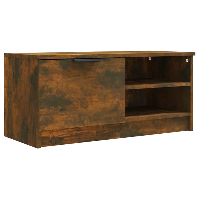 Comodă TV, stejar fumuriu, 80x35x36,5 cm, lemn prelucrat - WALTI WALTI