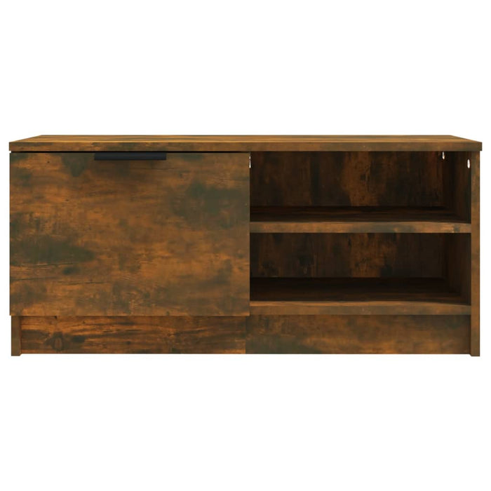 Comodă TV, stejar fumuriu, 80x35x36,5 cm, lemn prelucrat - WALTI WALTI