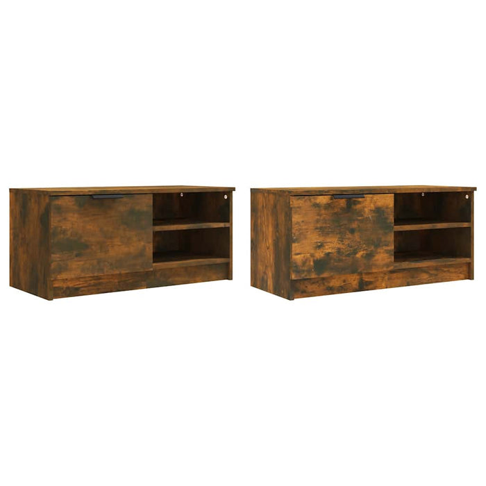 Comodă TV, 2 buc.,stejar fumuriu, 80x35x36,5 cm, lemn prelucrat - WALTI WALTI