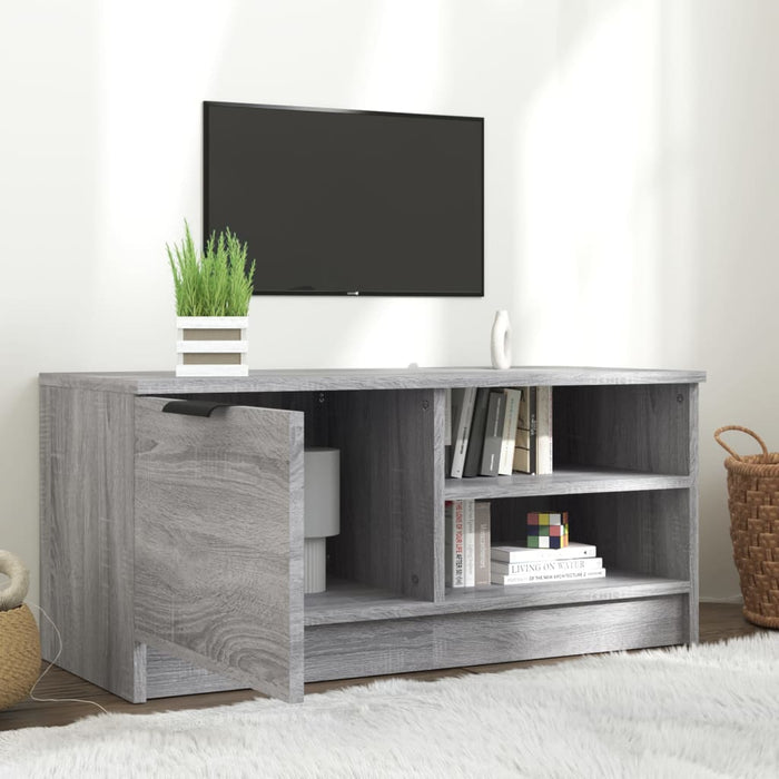 Comodă TV, gri sonoma, 80x35x36,5 cm, lemn prelucrat - WALTI WALTI