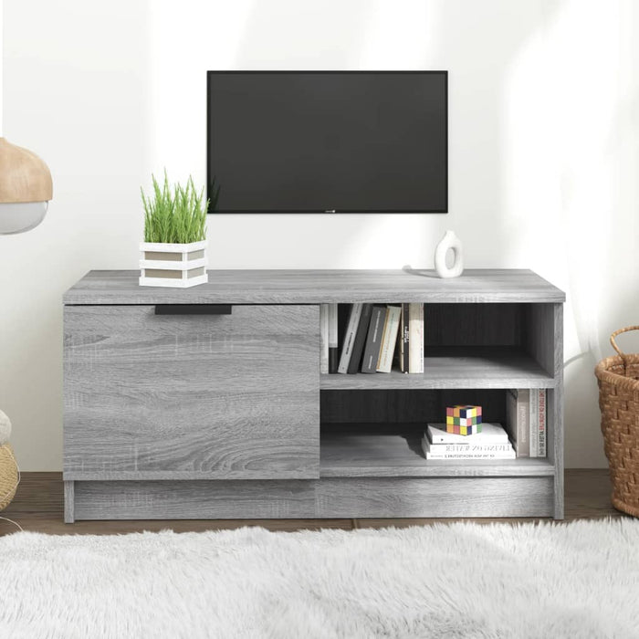 Comodă TV, gri sonoma, 80x35x36,5 cm, lemn prelucrat - WALTI WALTI