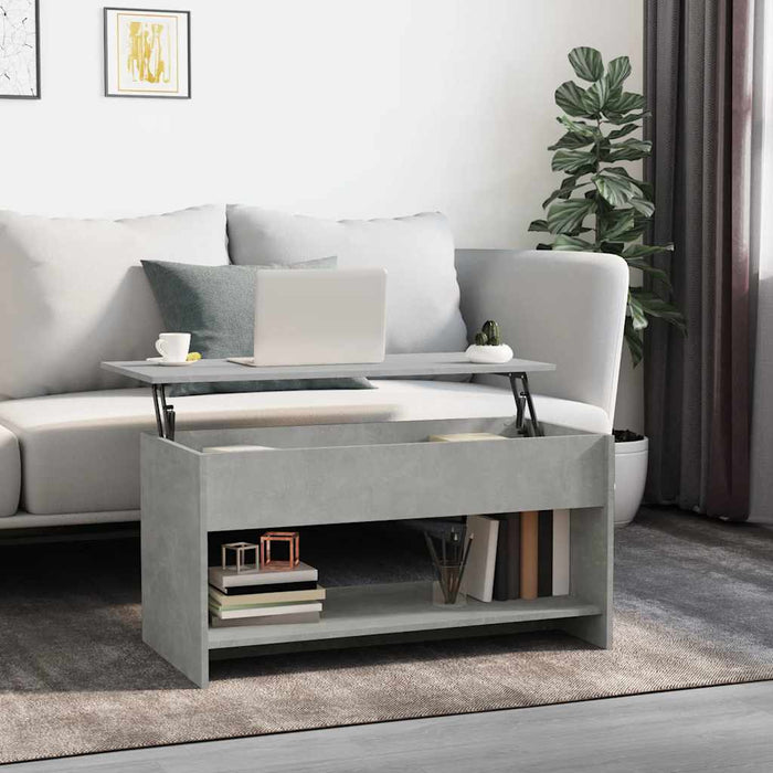 Măsuță de cafea, gri beton, 102x50x52,5 cm, lemn prelucrat - WALTI WALTI