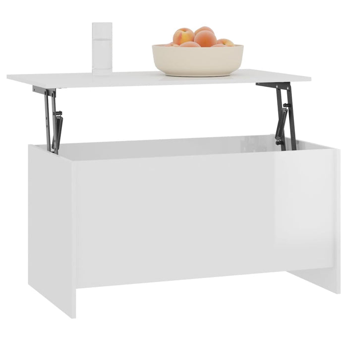 Măsuță de cafea alb extralucios 102x55,5x52,5 cm lemn prelucrat WALTI