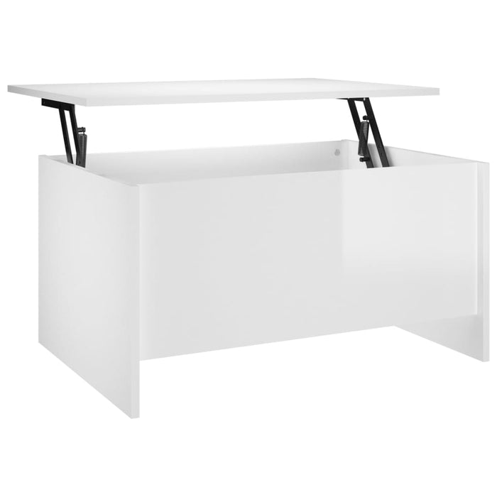Măsuță de cafea alb extralucios 80x55,5x41,5 cm lemn prelucrat WALTI