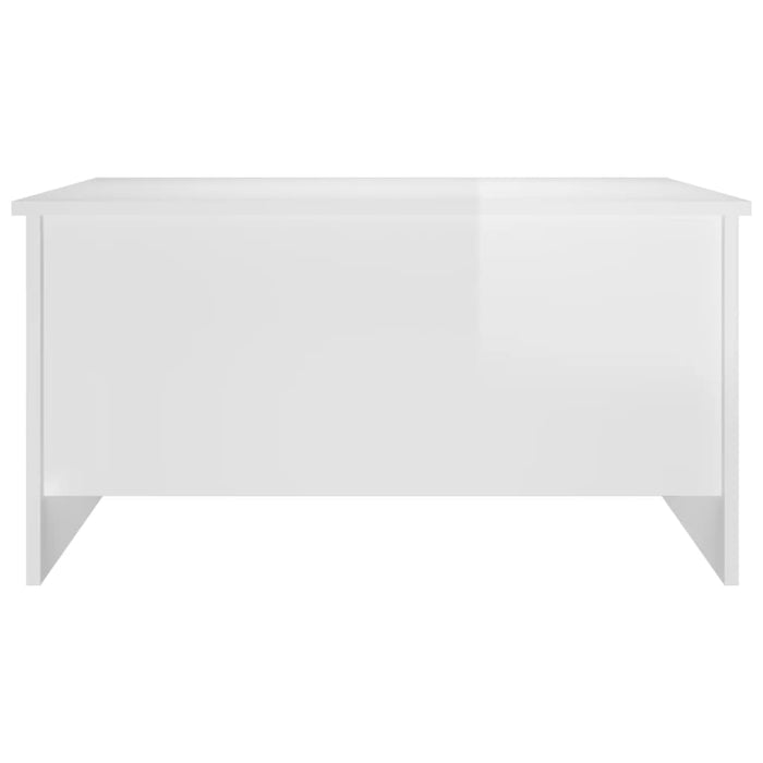 Măsuță de cafea alb extralucios 80x55,5x41,5 cm lemn prelucrat WALTI