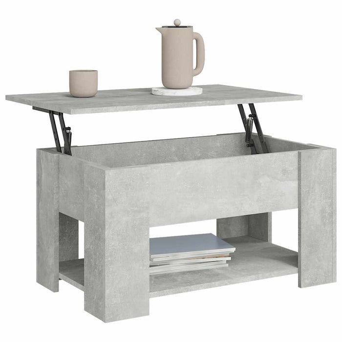 Măsuță de cafea, gri beton, 79x49x41 cm, lemn prelucrat - WALTI WALTI
