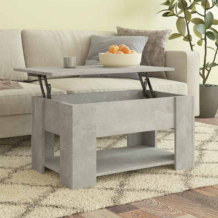 Măsuță de cafea, gri beton, 79x49x41 cm, lemn prelucrat - WALTI WALTI