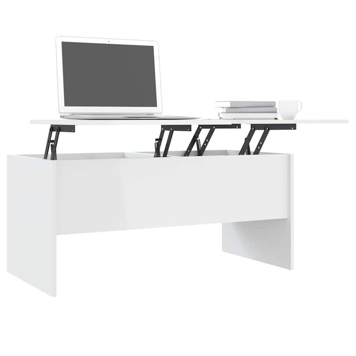 Măsuță de cafea alb extralucios 102x50,5x46,5 cm lemn prelucrat WALTI