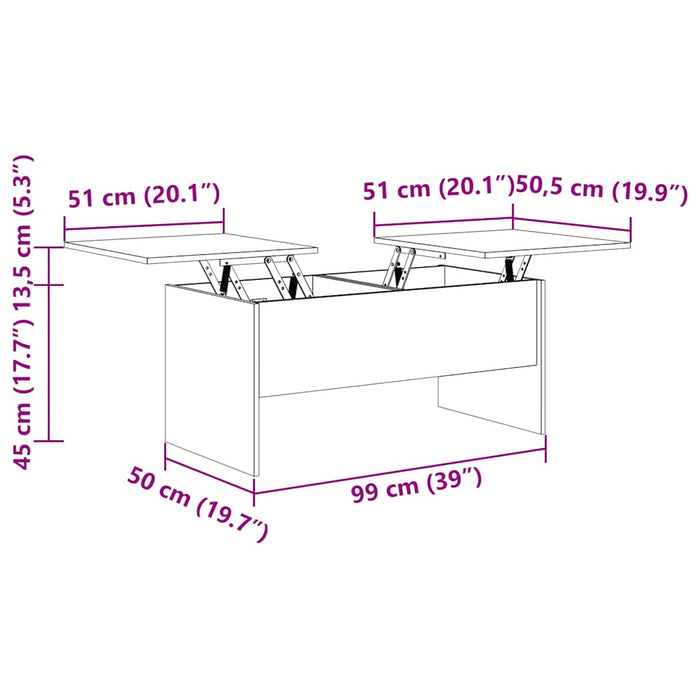 Măsuță de cafea alb extralucios 102x50,5x46,5 cm lemn prelucrat WALTI