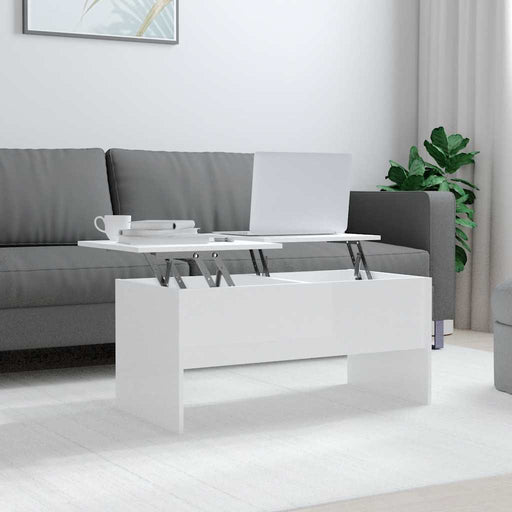 Măsuță de cafea alb extralucios 102x50,5x46,5 cm lemn prelucrat - WALTI WALTI