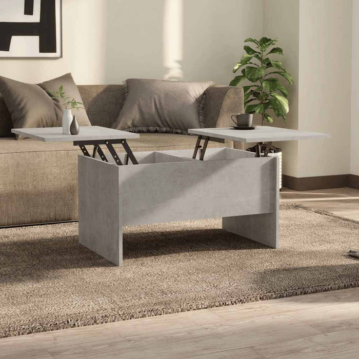 Măsuță de cafea, gri beton, 80x50x42,5 cm, lemn prelucrat - WALTI WALTI