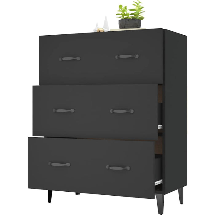 Dulap, negru, 69,5x34x90 cm, lemn compozit WALTI