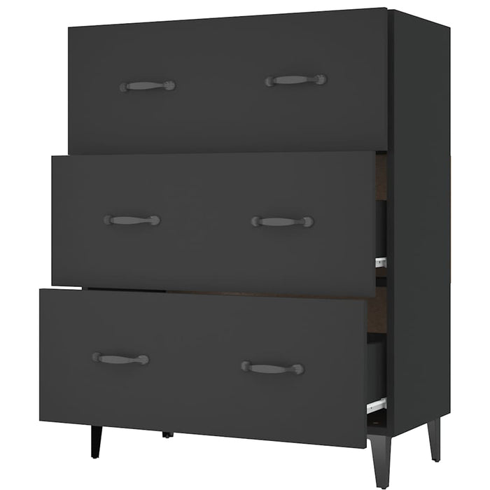 Dulap, negru, 69,5x34x90 cm, lemn compozit WALTI