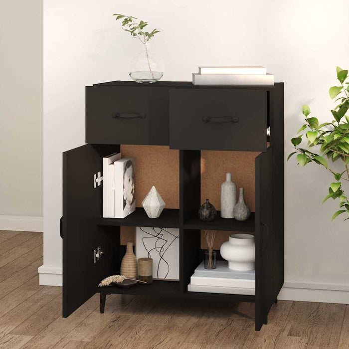 Dulap, negru, 69,5x34x90 cm, lemn compozit WALTI