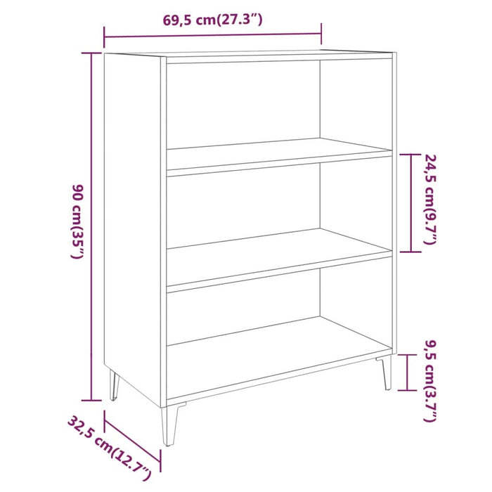 Servantă, stejar sonoma, 69,5x32,5x90 cm, lemn prelucrat - WALTI WALTI
