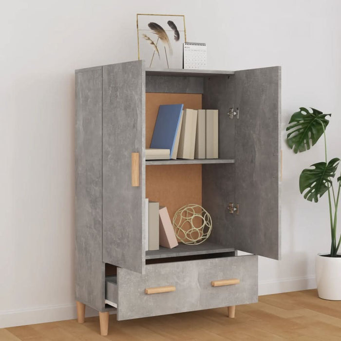Dulap înalt, gri beton, 70x31x115 cm, lemn compozit - WALTI WALTI