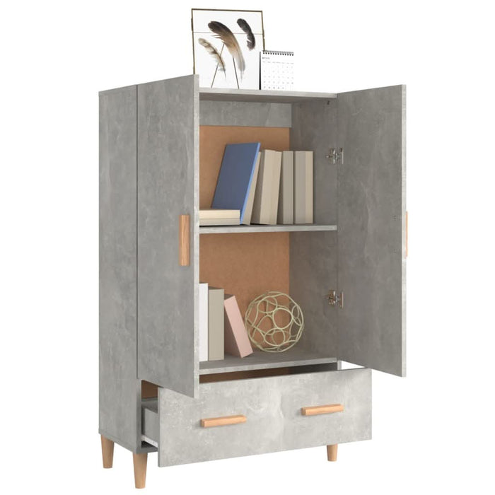 Dulap înalt, gri beton, 70x31x115 cm, lemn compozit - WALTI WALTI