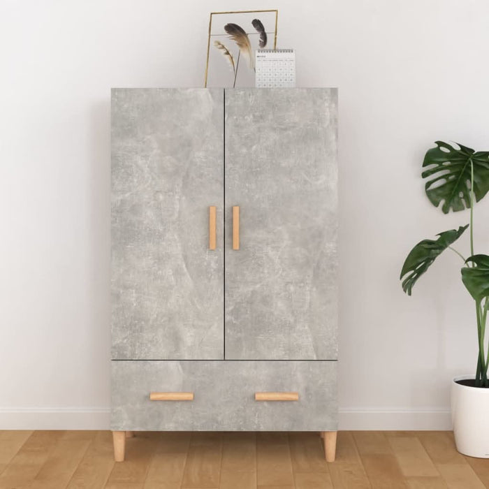 Dulap înalt, gri beton, 70x31x115 cm, lemn compozit - WALTI WALTI