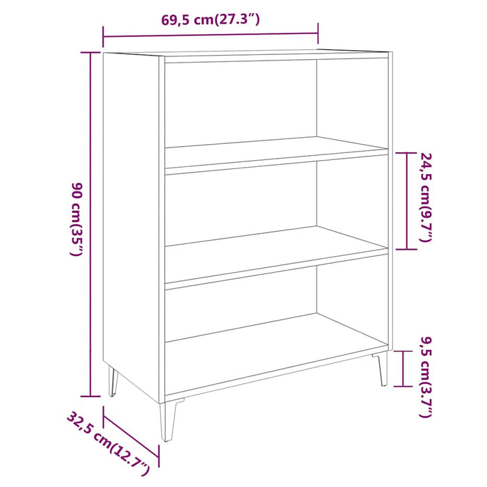 Servantă, stejar maro, 69,5x32,5x90 cm, lemn prelucrat WALTI
