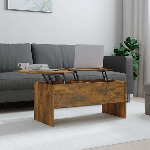 Măsuță de cafea stejar fumuriu 102x50,5x46,5 cm lemn prelucrat - WALTI WALTI