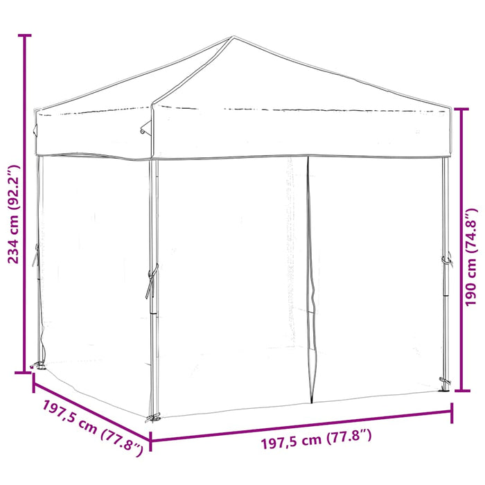 Cort pliabil pentru petrecere, pereți laterali, crem, 2x2 m - WALTI WALTI