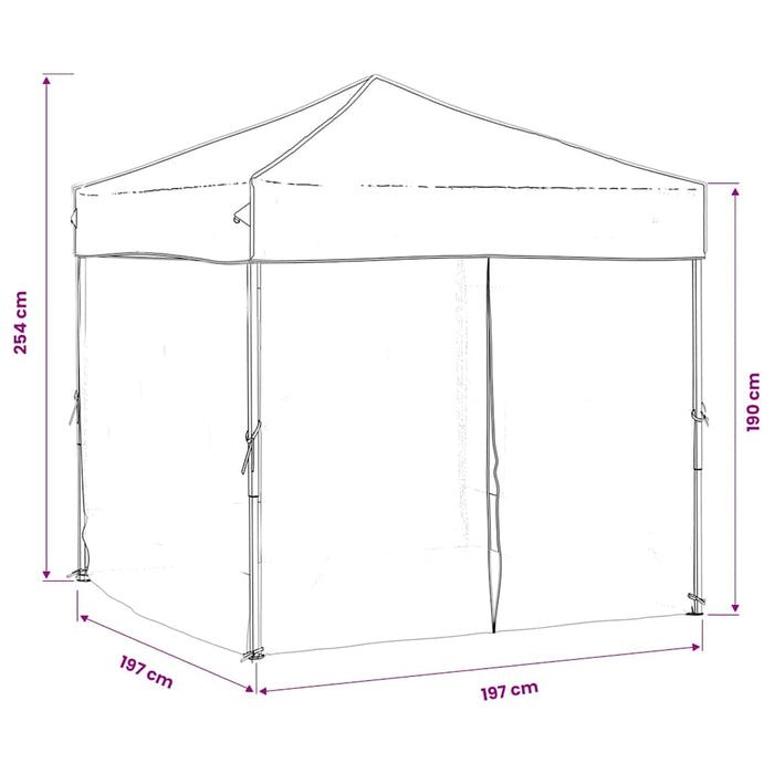 Cort pliabil pentru petrecere, pereți laterali, antracit, 2x2 m - WALTI WALTI