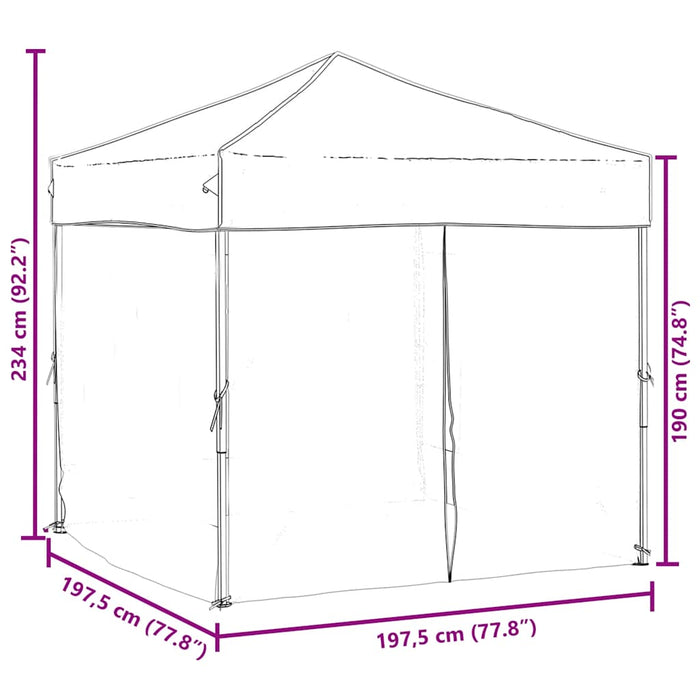 Cort pliabil pentru petrecere, pereți laterali, taupe, 2x2 m - WALTI WALTI