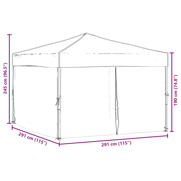 Cort pliabil pentru petrecere, pereți laterali, antracit, 3x3 m - WALTI WALTI