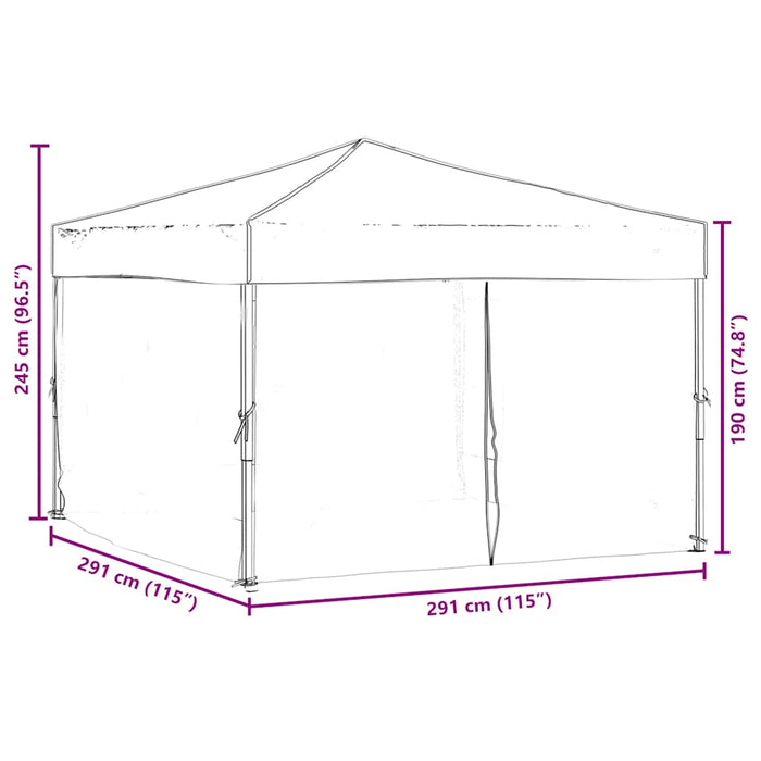 Cort pliabil pentru petrecere, pereți laterali, taupe, 3x3 m - WALTI WALTI