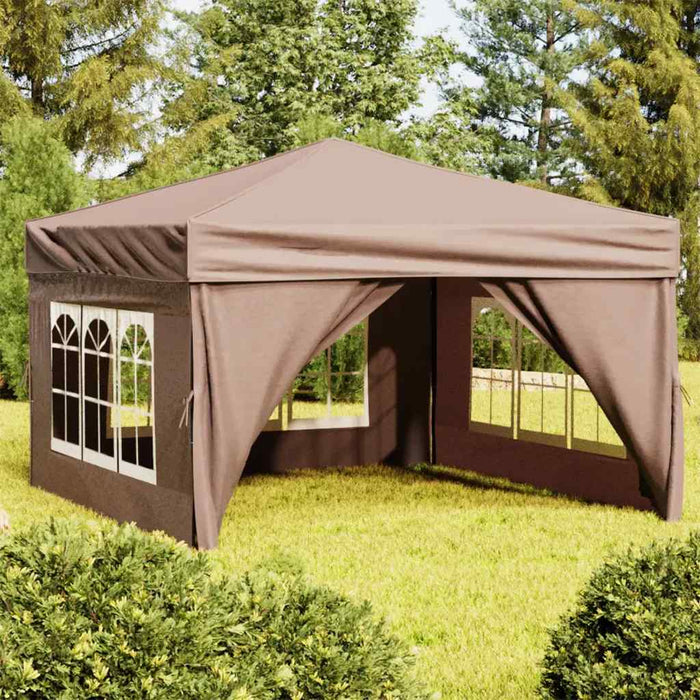 Cort pliabil pentru petrecere, pereți laterali, taupe, 3x3 m - WALTI WALTI