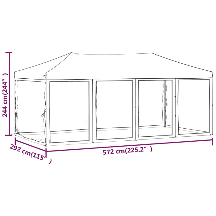 Cort pliabil pentru petrecere, pereți laterali, antracit, 3x6 m - WALTI WALTI