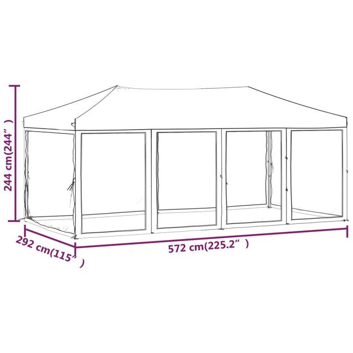 Cort pliabil pentru petreceri cu pereți lateral, alb, 3x6 m - WALTI WALTI