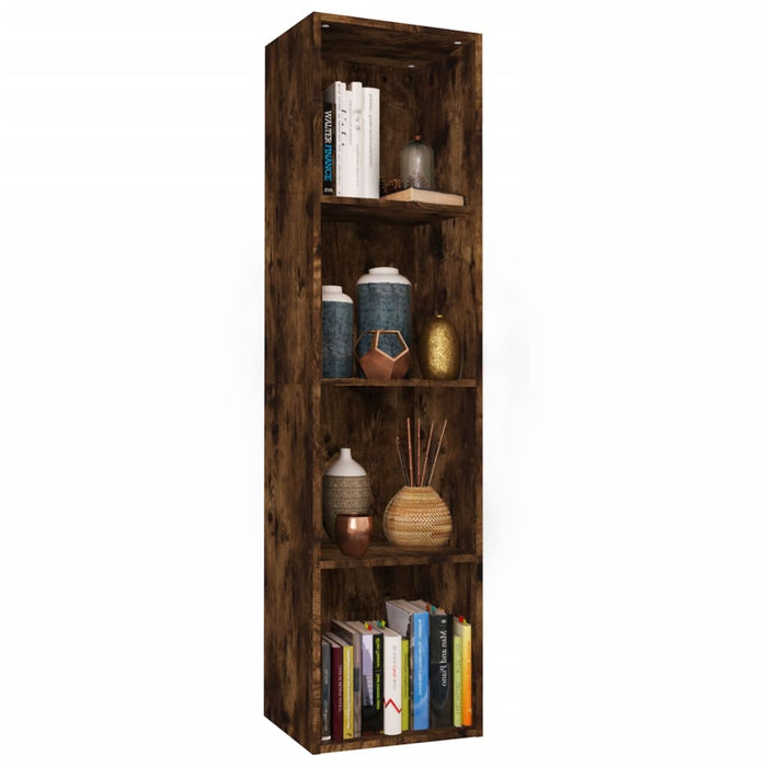 Bibliotecă/dulap TV stejar fumuriu 36x30x143 cm lemn prelucrat - WALTI WALTI