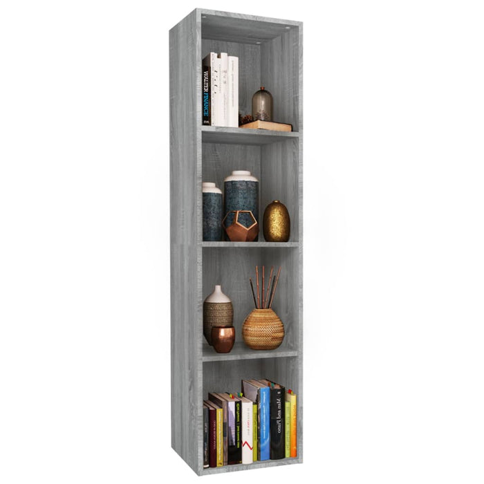 Bibliotecă/dulap TV, gri sonoma, 36x30x143 cm, lemn prelucrat - WALTI WALTI