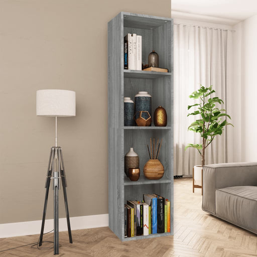 Bibliotecă/dulap TV, gri sonoma, 36x30x143 cm, lemn prelucrat - WALTI WALTI