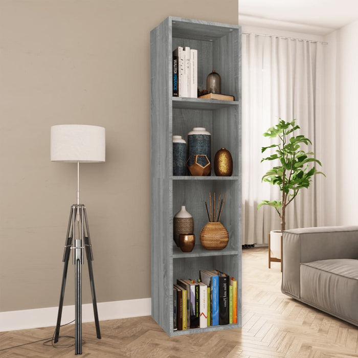 Bibliotecă/dulap TV, gri sonoma, 36x30x143 cm, lemn prelucrat - WALTI WALTI