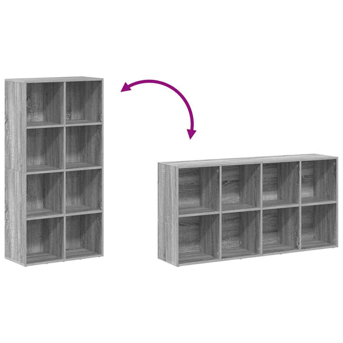 Bibliotecă/Servantă, gri sonoma, 66x30x130 cm, lemn prelucrat - WALTI WALTI